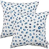 JMKaixin Outdoor Pillows, Pack of 2 Waterproof Decorative Throw Pillows with Inserts, 18”x18” Square Pillows for Bed, Couch, Sofa and Patio Furniture