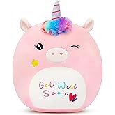 Easfan Get Well Soon Unicorn Plush Pillow Soft Plush Toy Get Well Soon Gifts for Kids Patient Feel Better for Women Throw Pillow Sofa Cushion Home Decoration