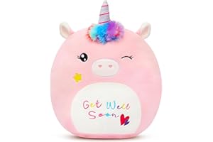 Easfan Get Well Soon Unicorn Plush Pillow Soft Plush Toy Get Well Soon Gifts for Kids Patient Feel Better for Women Throw Pillow Sofa Cushion Home Decoration