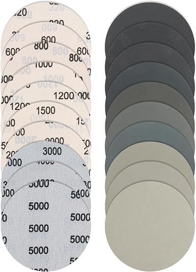 Bolatus 36Pcs 125mm Wet Dry Sanding Discs 320-5000 Grit Hook and Loop