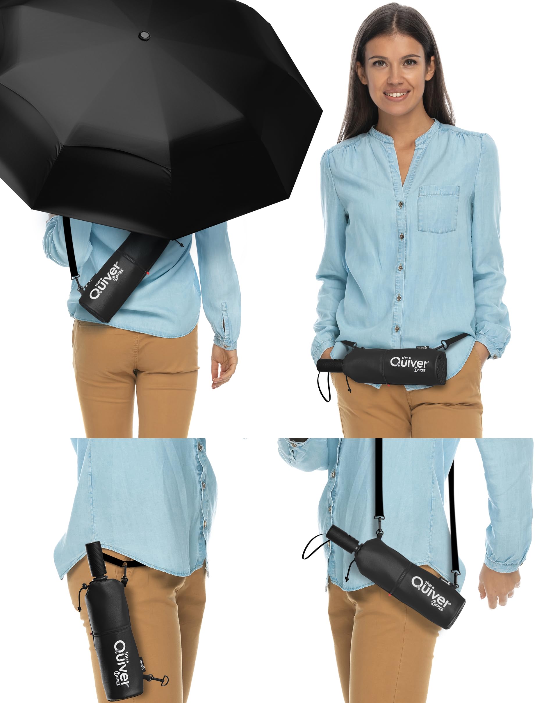 Repel Umbrella Windproof Travel Umbrellas for Rain - Easy Auto Open Close, Durable & Compact Umbrella, Strong Fiberglass Frame, Waterproof Canopy - Backpack, Purse, Portable, Umbrella for Travel
