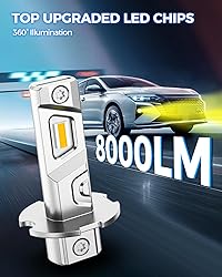 Marsauto H3 Yellow Led Fog Light Bulb, 600% High