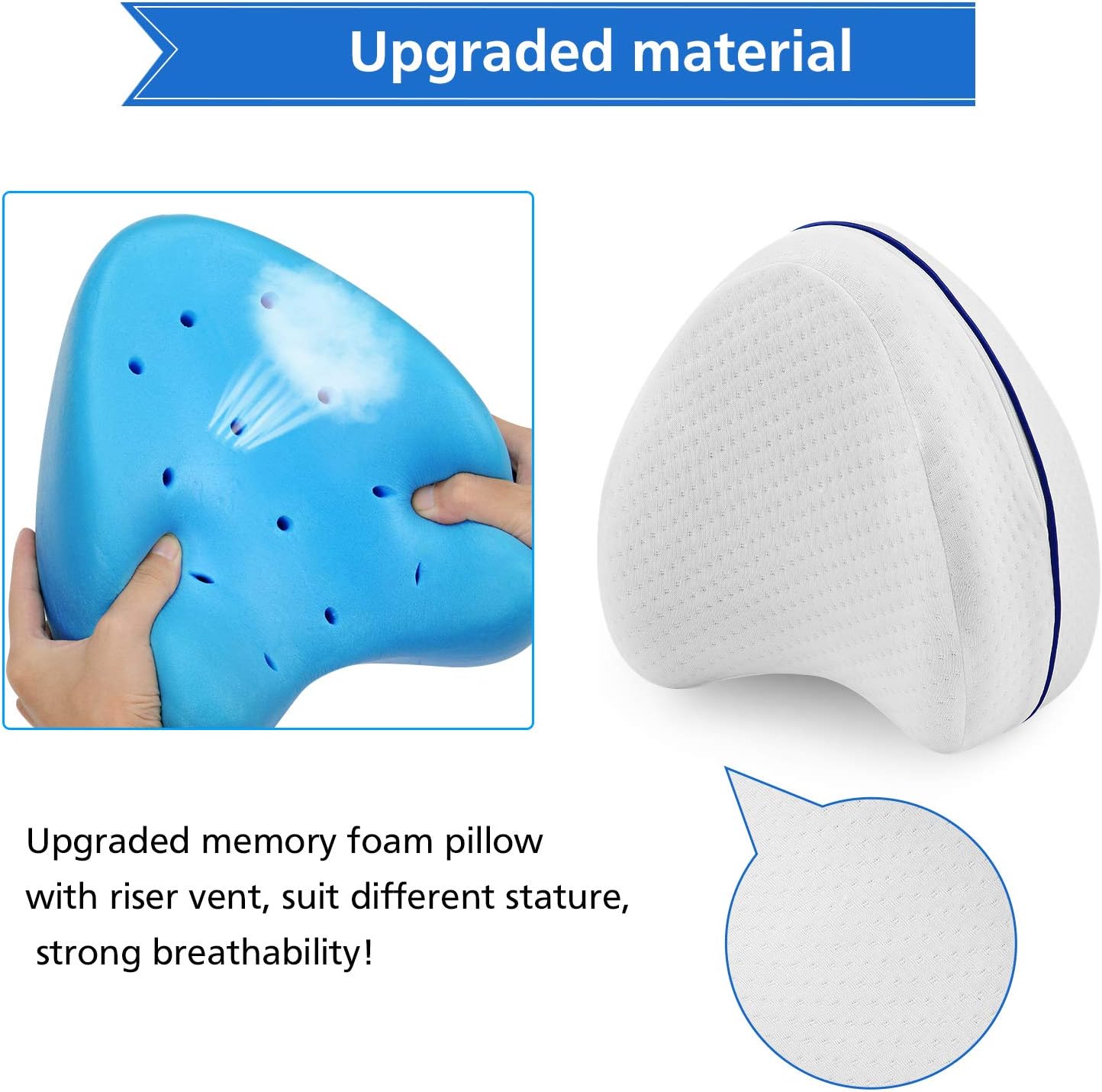 JORAIR Knee Pillow, Leg Pillow with Riser Vent, Knee Pillow for Sleeping, Back Pain, Leg Pain, Pregnancy, Hip and Joint Pain: Home & Kitchen