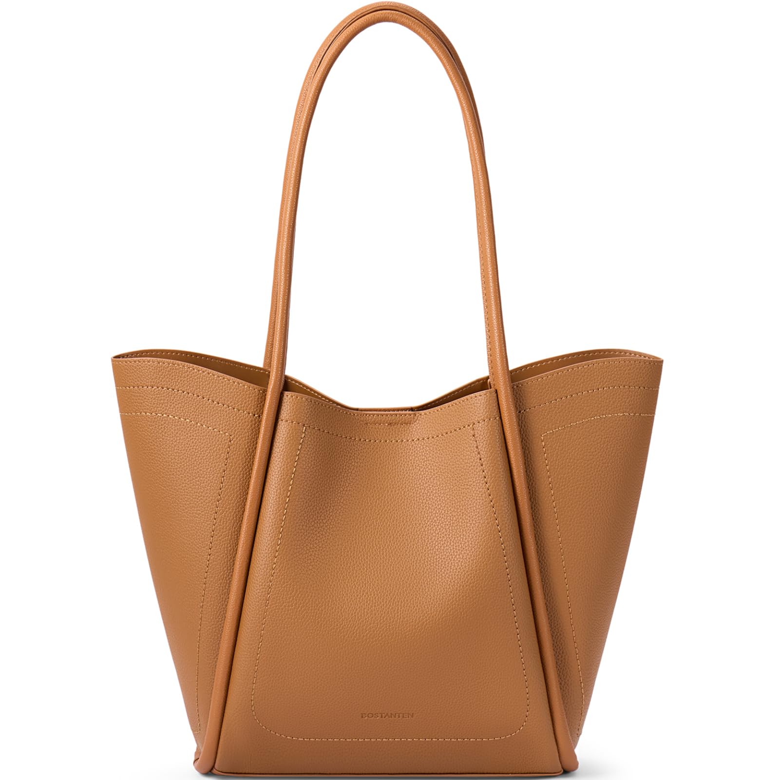 Photo 1 of BOSTANTEN Purses for Women Trendy Travel Shoulder Bag Ladies Designer Tote Handbag 2025 Summer (11.4" x 3" x 12.2"), Brown