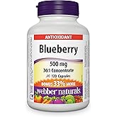 Webber Naturals Blueberry 500 mg, 120 Capsules, Antioxidant Support