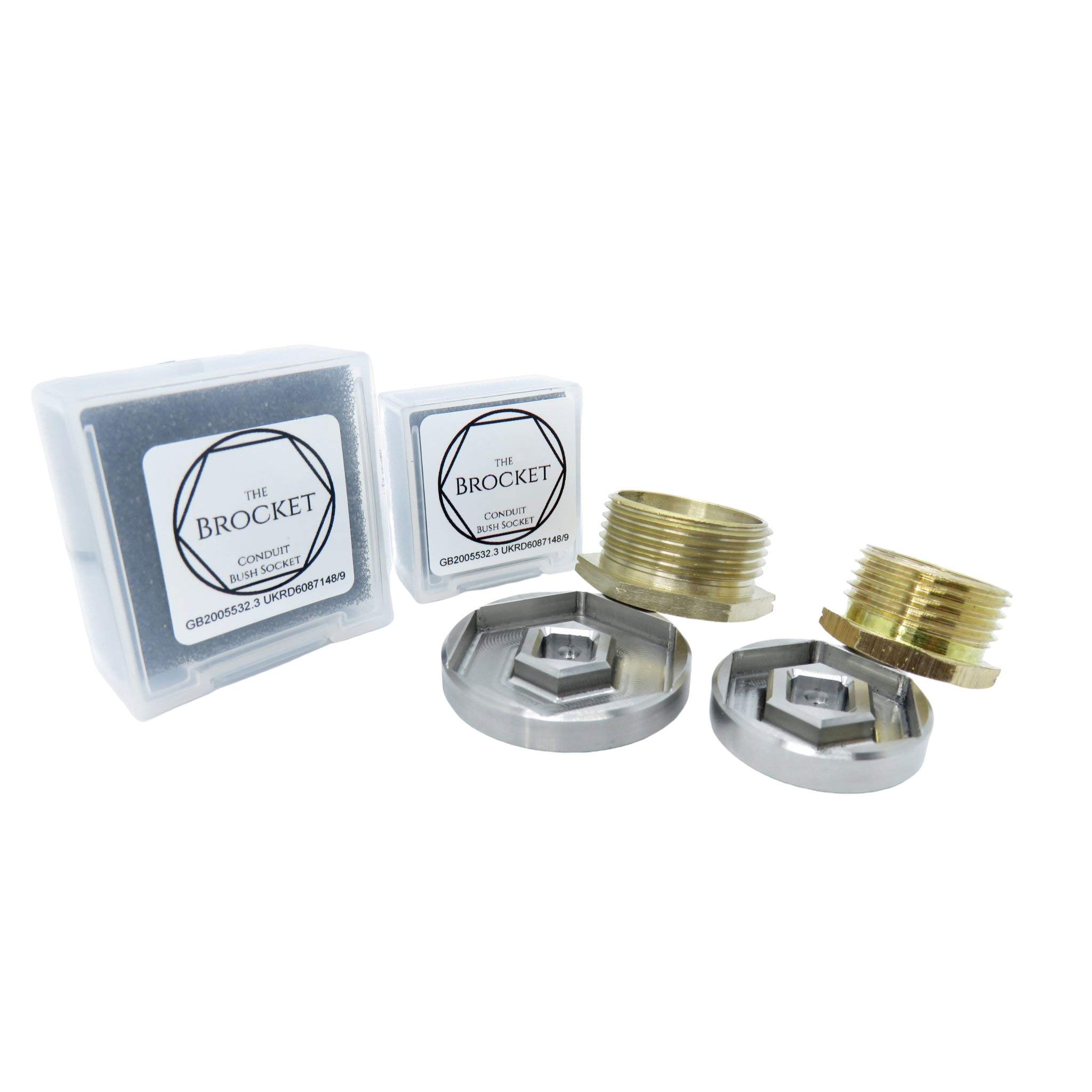 Brocket Conduit Bush Socket Set 20mm & 25mm Stainless Steel. (Made in The UK)