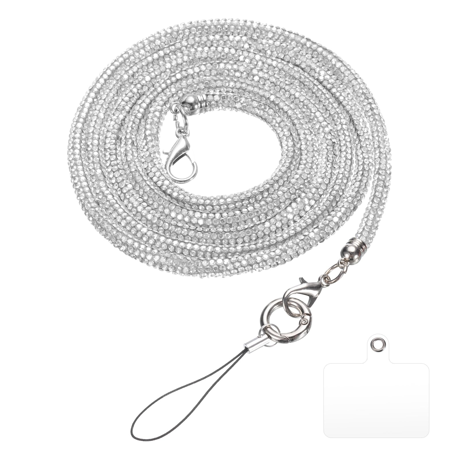 Photo 1 of uxcell Rhinestone Purse Straps, Crystal Bag Handle Sparkly Replacement Bag Straps for Phone Bag Underarm Bag Shoulder Evening Handbag Tote Pochette Satchel Wedding Party, Silver