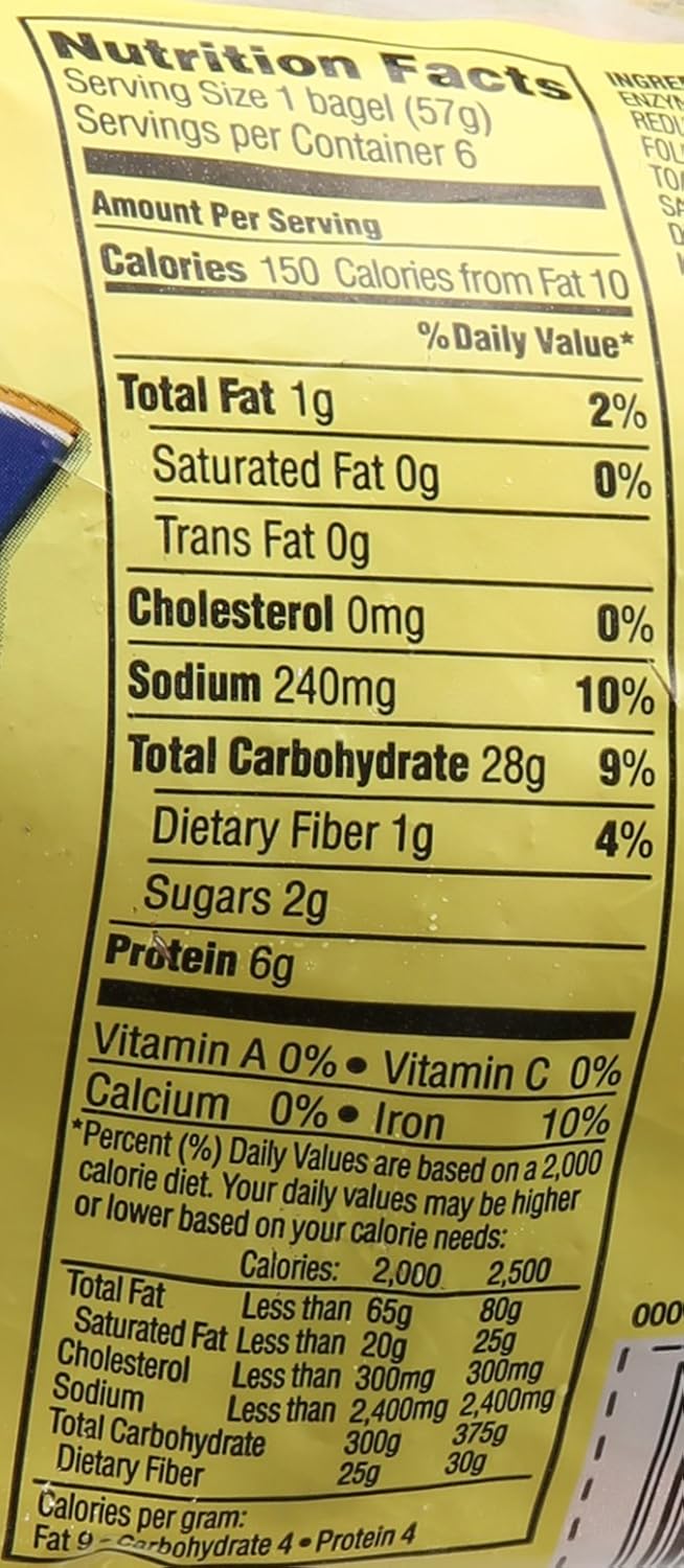 Lender S Bagel Nutrition Label Besto Blog