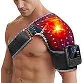 RELEXNOW Cordless Red Light Therapy for Shoulder with Massage, 5000mAh Battery Portable Red Light Therapy for Shoulders & Joint Comfort Wearable Shoulders Massage Wrap