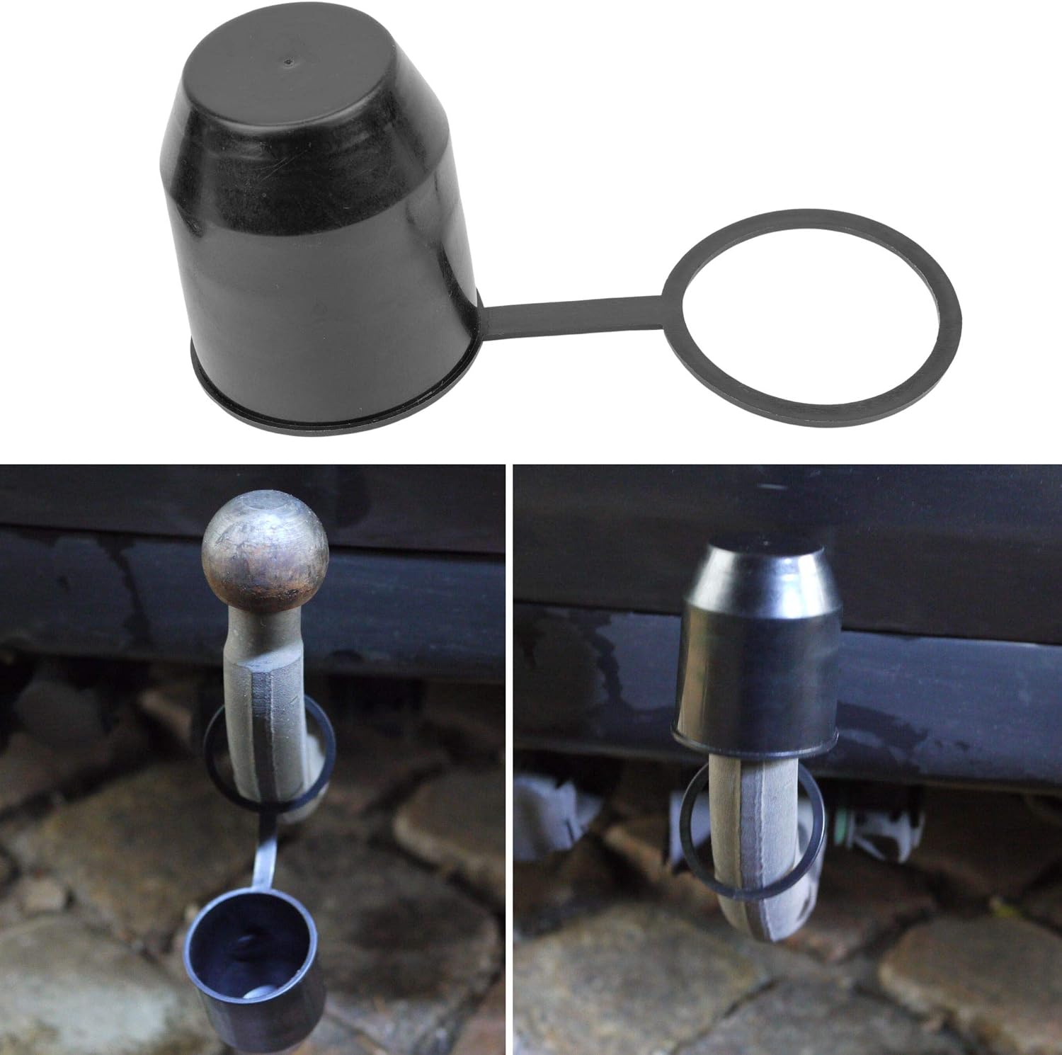 Trailer Hitch Ball Cover, 1 pc, for ball head hitches with up to diameter 50 mm (2" inch), does not get lost, Tow Bar Cover