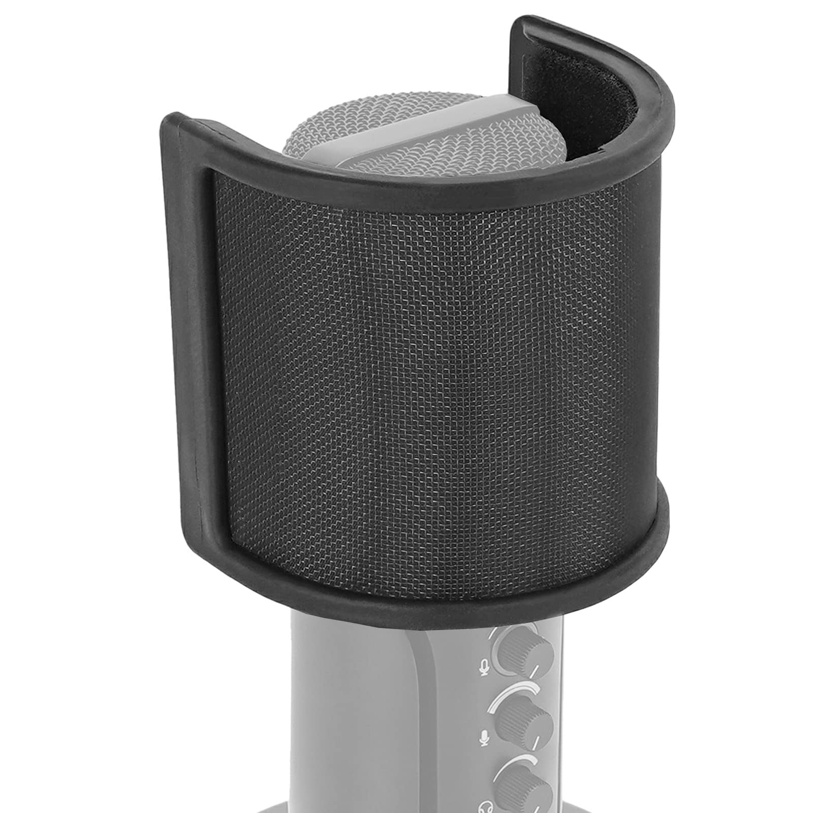Geekria for Creators Mic Metal Pop Filter, Windscreen Cover with Metal Mesh and Foam Filter, Antipop Mask Compatible with FIFINE K669B, K683A, MXL 770, Audio-Technica AT2020 (Size S)