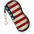 Swooflia Sunglass Glasses Eyeglass Case Bag, Soft Reading Glass Pouch for Kids Women Men Neoprene Travel with Clip Zipper