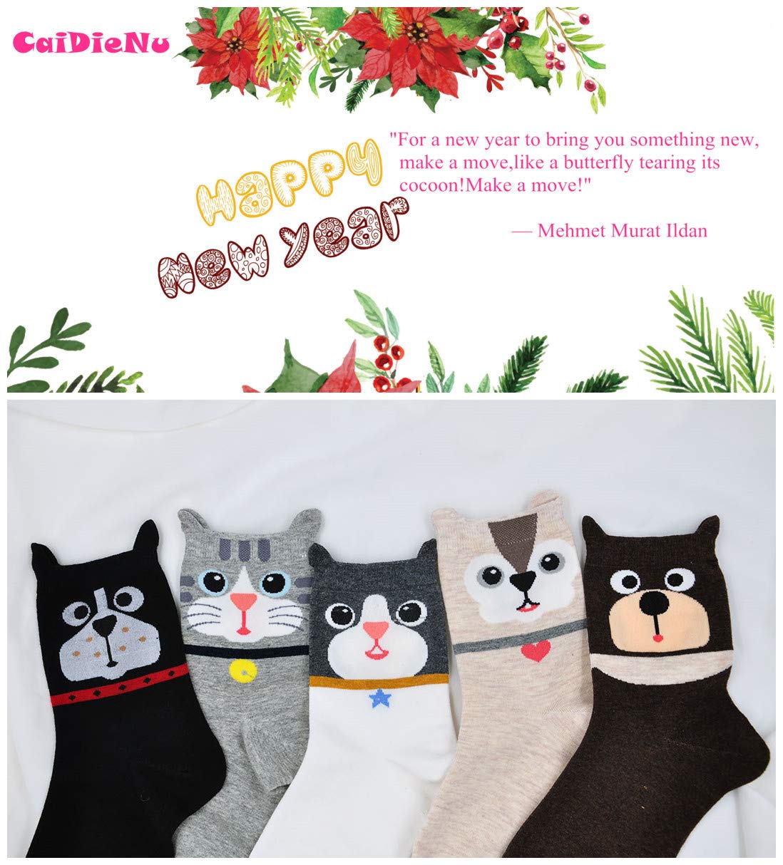 Womens Girls Animal Socks Cute Cartoon Socks Casual Cotton Novelty Crew Socks Gift Socks