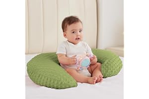 ANHEBEIBEI Nursing Pillow for Bottle and Breastfeeding, Ergonomic Comfort Nursing Essentials for Mom and Baby, Feeding Support Pillow with Removable Cover, Easier and Healthier Nursing (Dark Green)