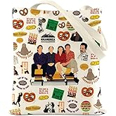LONGXIN TV Show Inspired Tote Bag for Women, Vintage Movie Merch, Classic American Sitcom Merchandise for Fans, Reusable Canvas Cute Shoulder Bag for Shopping, Grocery, Work, Book