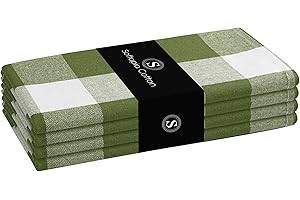 Softopia Cotton Buffalo Plaid Cloth Napkins, Set of 4, Soft, Durable, Wrinkle Free Napkins, Checked Napkins for Dinner, Weddi