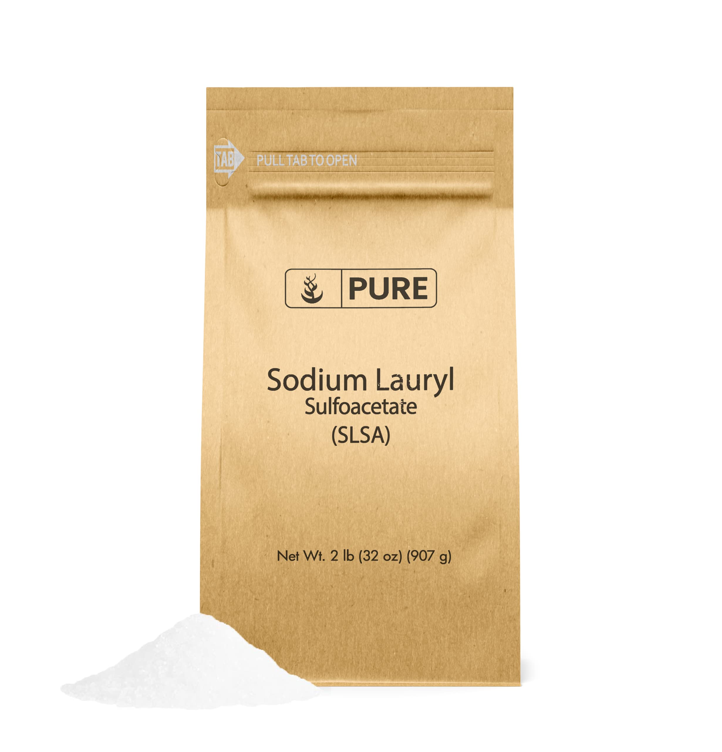 Pure Original Ingredients Sodium Lauryl Sulfoacetate (SLSA) (2 lb) Long Lasting Foam & Bubbles, Gentle on Skin