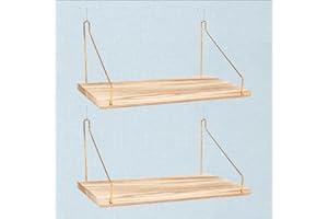 KJSEPHITELIAN 2-Pack Cubicle Shelf For Fabric Walls With Hooks：12x6.0in Wooden Cubicle Shelf Hanging Gold Bracket Use For Office Cubicle Accessories Office Stylish Ations Cubicle Decorations For Women Desk