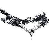 MOSTORY Handmade Black Raven Feather Crown - Gothic Elf Circlet with Raven Skull Dark Moon Tiara for Women Girls Halloween Cosplay Renaissance Wedding Witch Sorcerer Photo Shoot