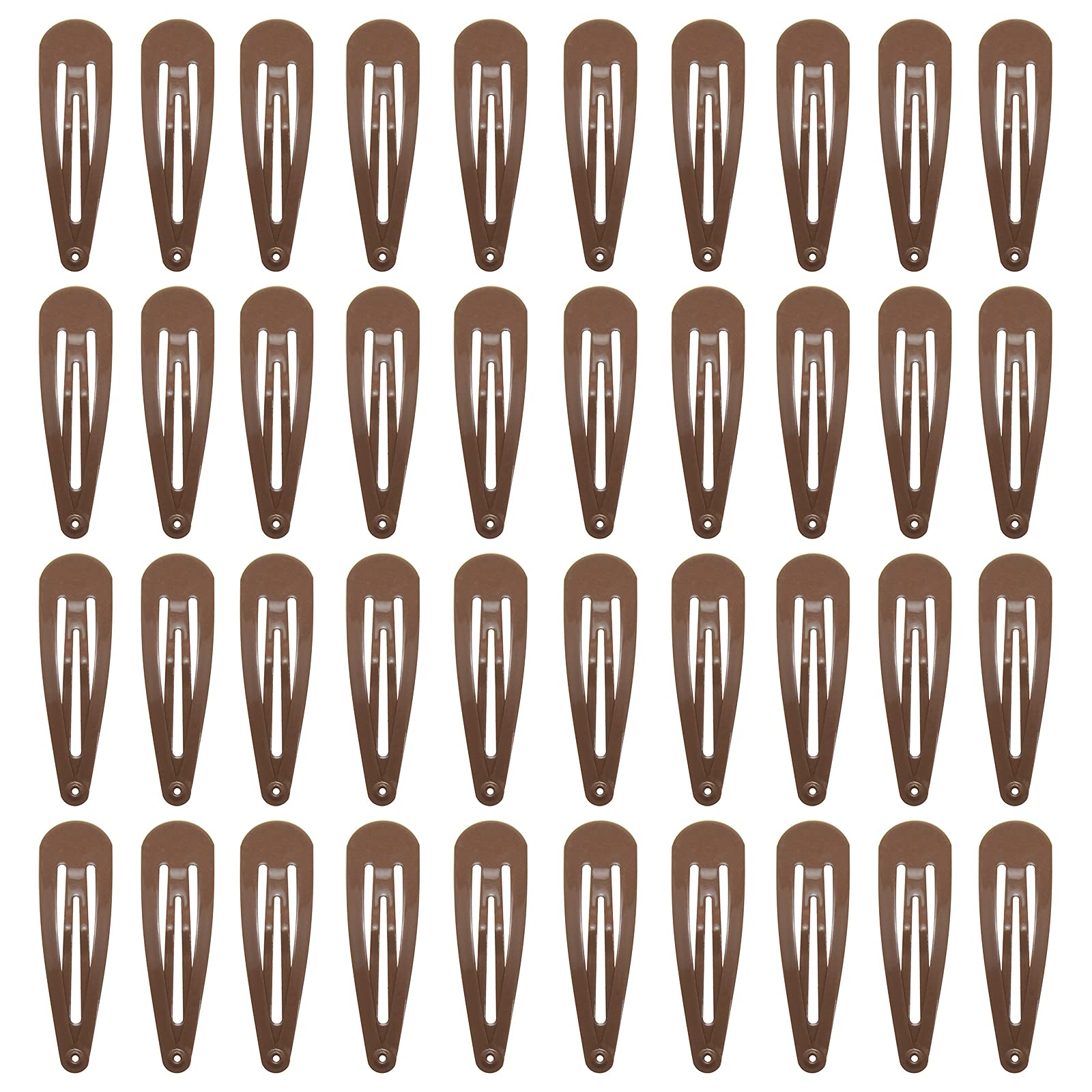Photo 1 of 40 Counts Colorful Metal Snap Hair Clips 2 Inch Barrettes for Women Accessories (brown)