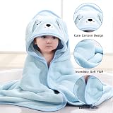 HiABsee Baby Towels with Hood Ultra Soft Coral Fleece 80x80cm Blue Dog view 5