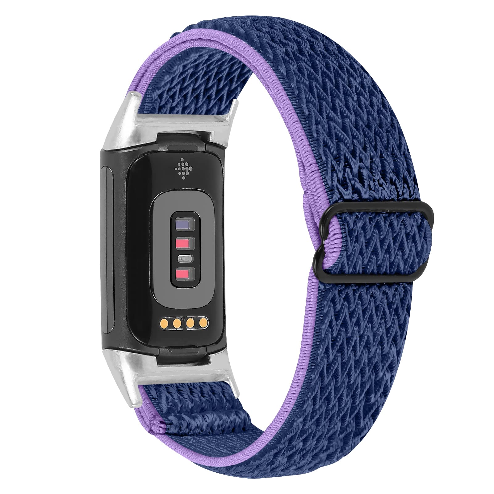 AISPORTS Compatible for Fitbit Charge 6/Charge 5 Strap Nylon for Women Men, Soft Stretch Braided Elastic Weave Nylon Solo Loop Bracelet Sport Wristband Replacement Strap for Fitbit Charge 6/Charge 5