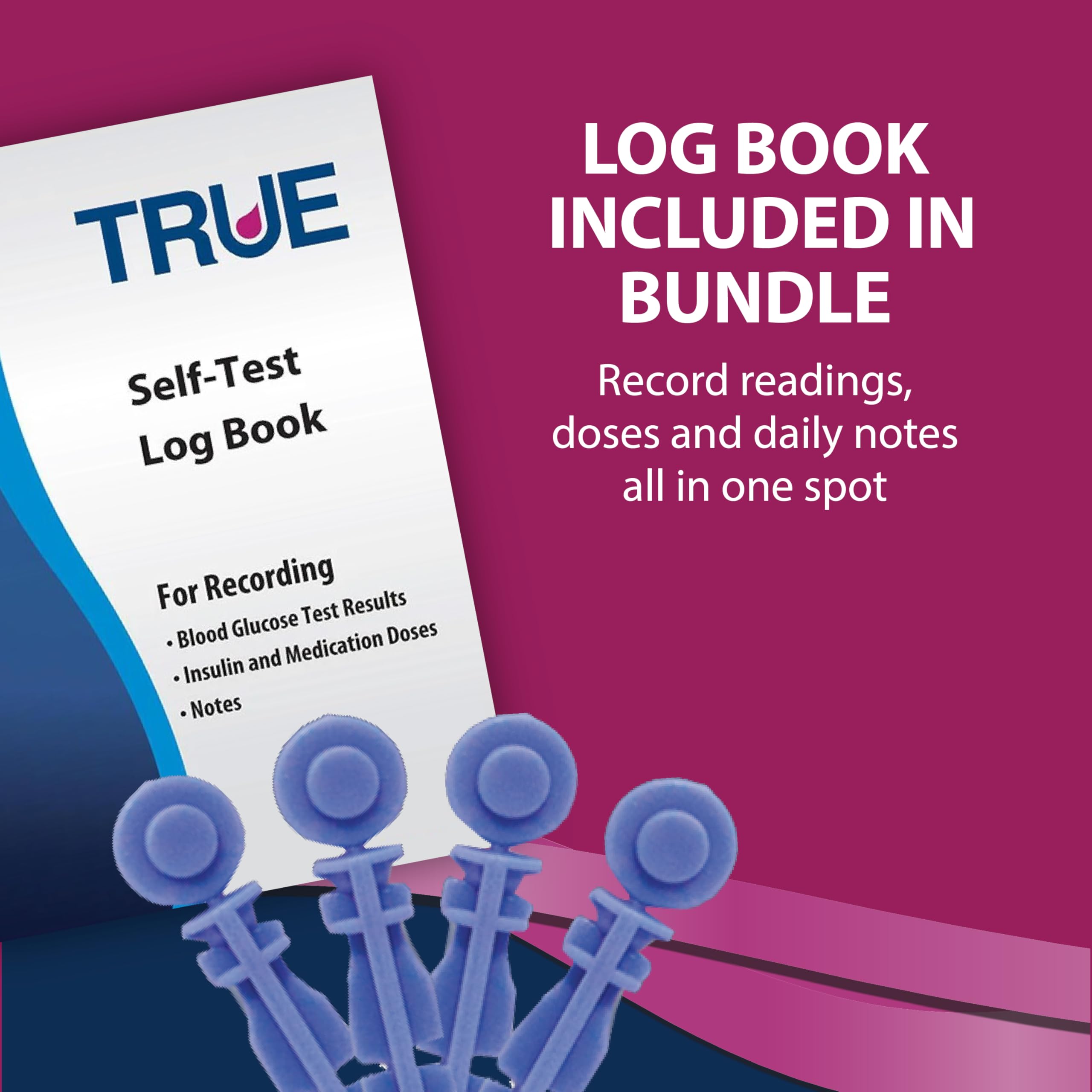 3 x 100ct 30g TRUEplus® Lancets + TRUEplus® Log Book