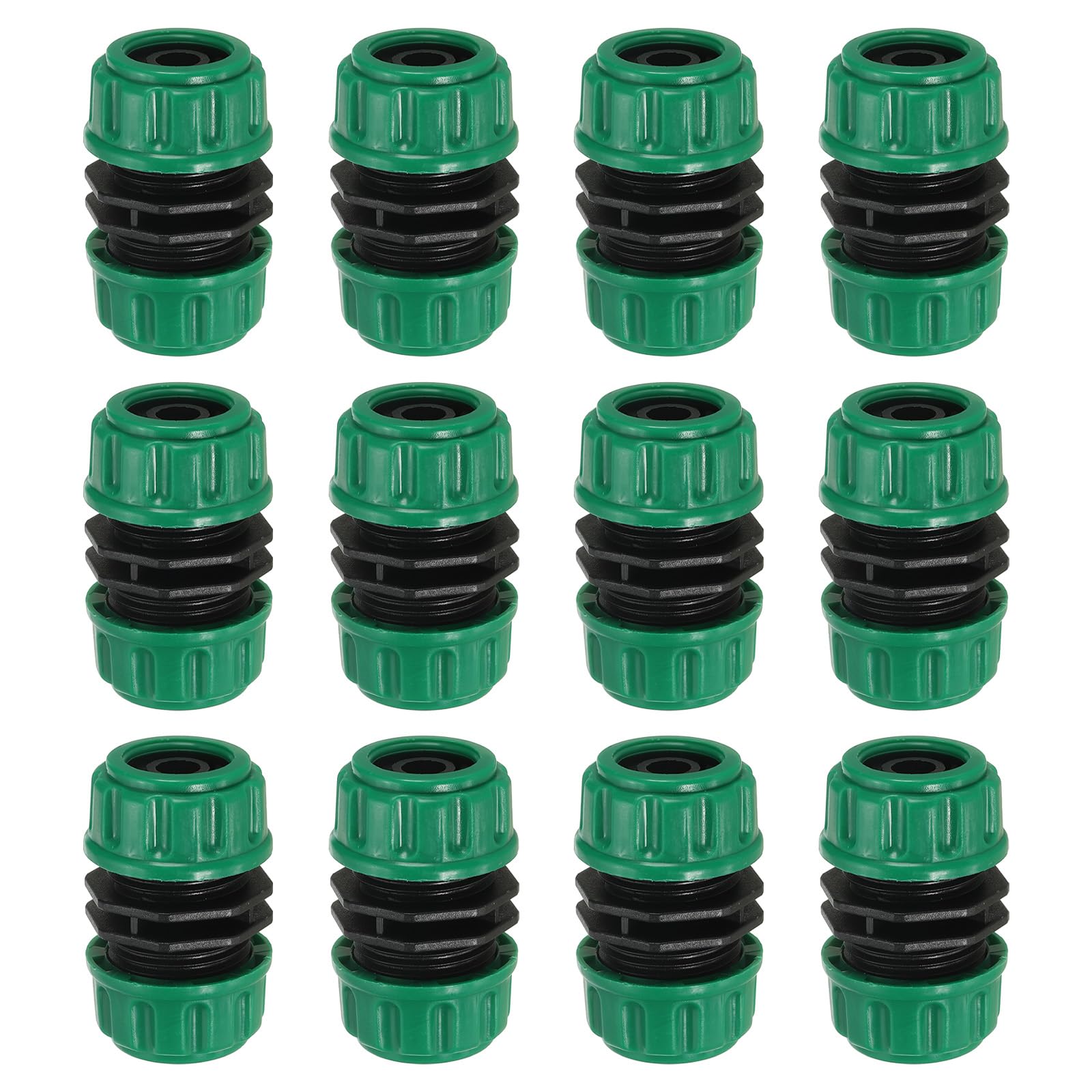 PATIKIL 1/2" Garden Hose Repair Kit Connector Extender, 12 Pcs Plastic Quick Water Hose Connectors Leakproof Design Fittings, Green