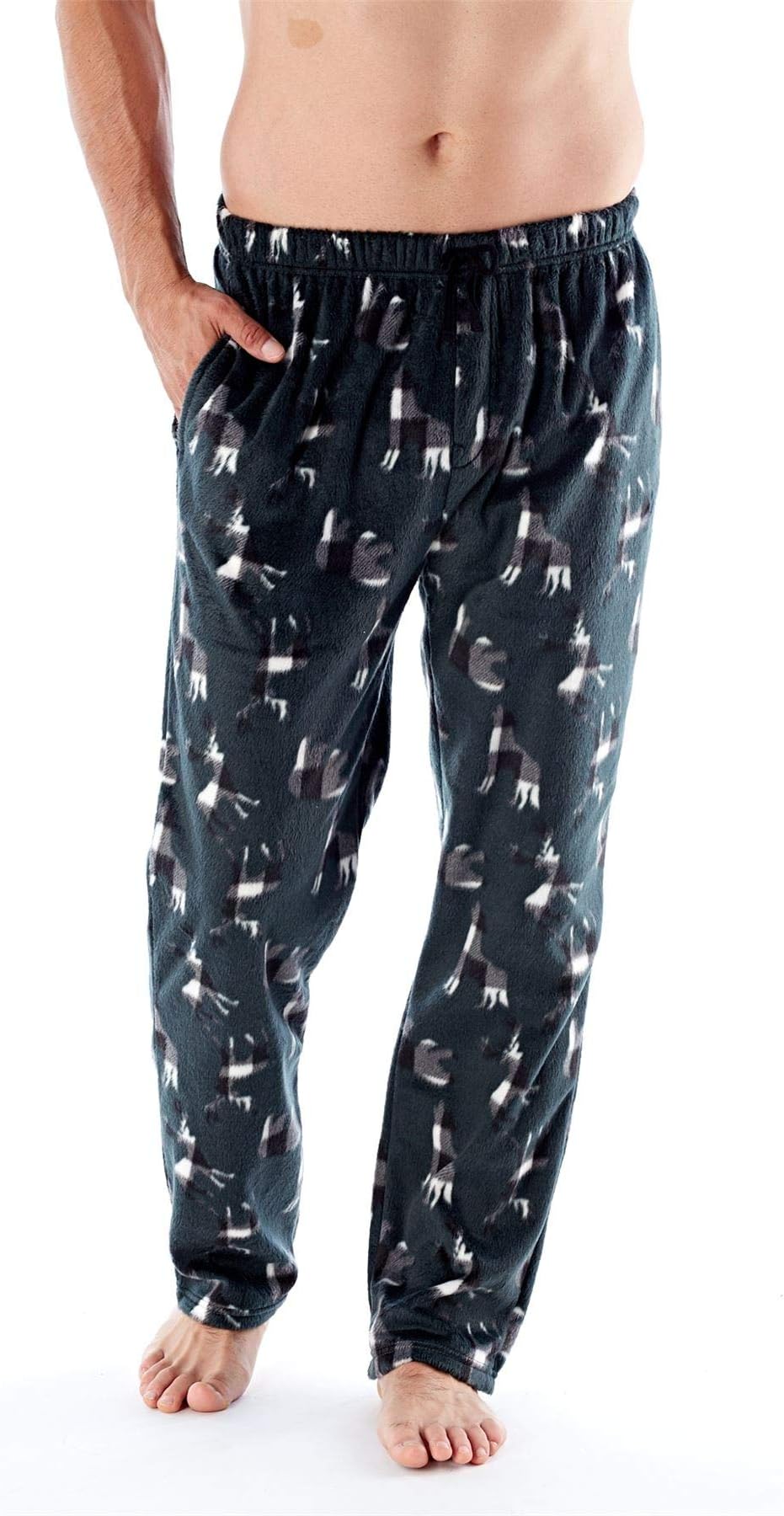 Mens Boys Fleece Pyjama Bottoms Loungepants Nightwear Sleepwear