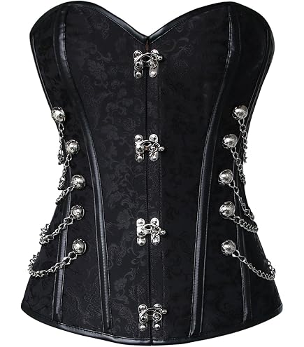 Amazon.com: Top Drawer Burlesque Black/Dark Red Steel Boned Corset