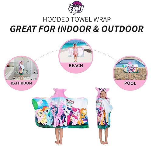 My Little Pony Bath/Pool/Beach Soft Cotton Terry Hooded Towel Wrap