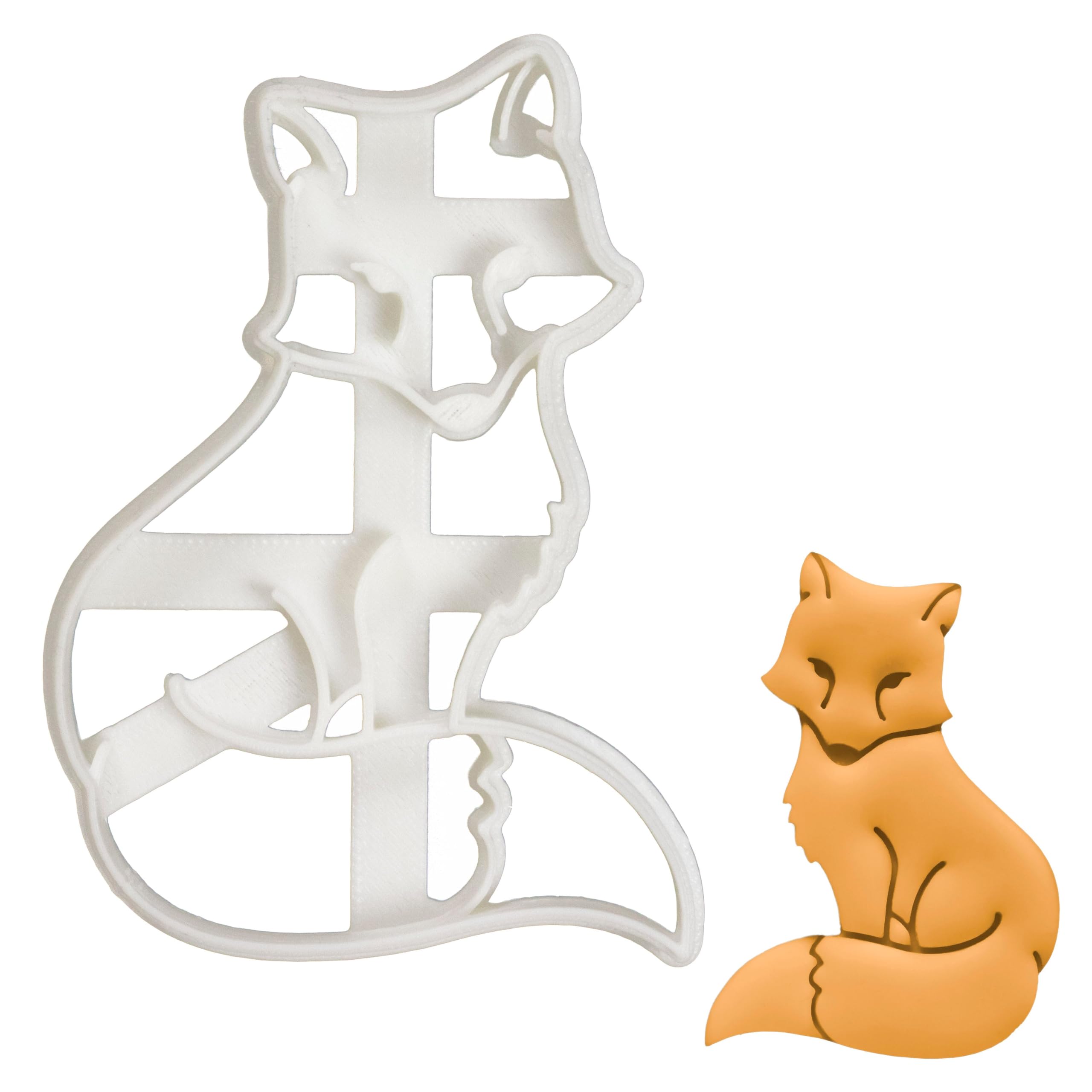 BAKERLOGY Fox Sitting Cookie Cutter - Detailed Biscuit Cutter Design for Baking and Crafts, Ideal on Fondant, Dough, Clay