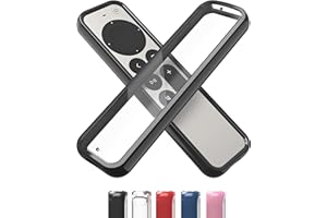 TotalMount Air Rim Case for Apple TV Remotes – Slim, Hybrid Black Perimeter Cover & Clear Back Remote Case with Ultimate Drop Protection