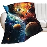 Space Blanket, Galaxy Throw Blanket, Space Gifts, Solar Blankets, Galaxy Stuff Fleece Flannel Plush for Women Men Boys Girls Lovers Adults Soft Bedding for Sofa Bed Office Home Decor 40"X50"