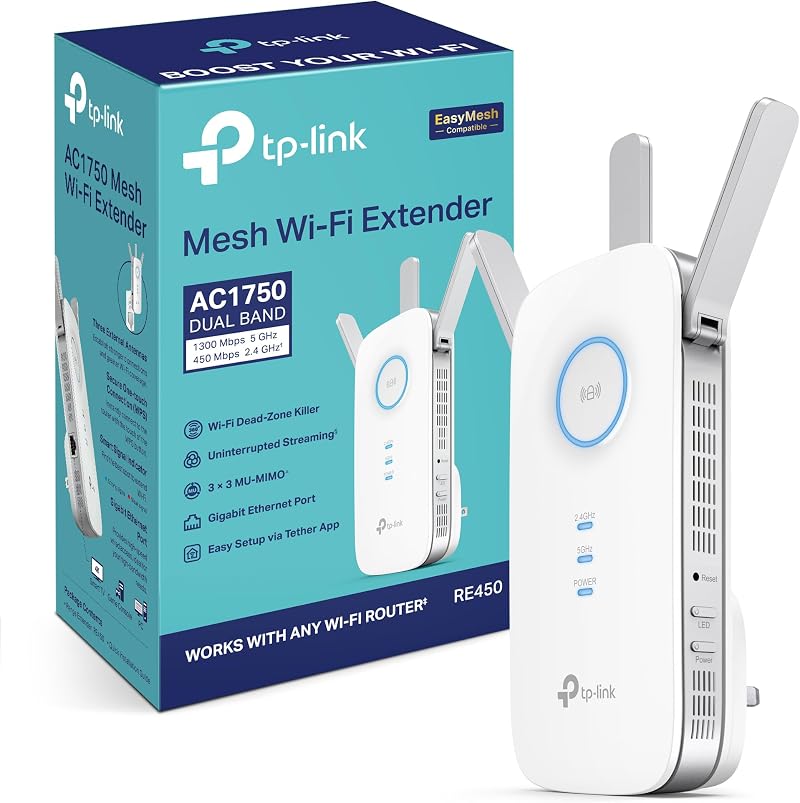 TP-Link RE450 AC1750 Dual-Band WiFi Extender with Gigabit Port