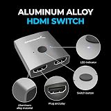 SABRENT HDMI Switch 2 in 1 Out 4K 60Hz Bi-Directional Aluminium DA-HSW2 view 6