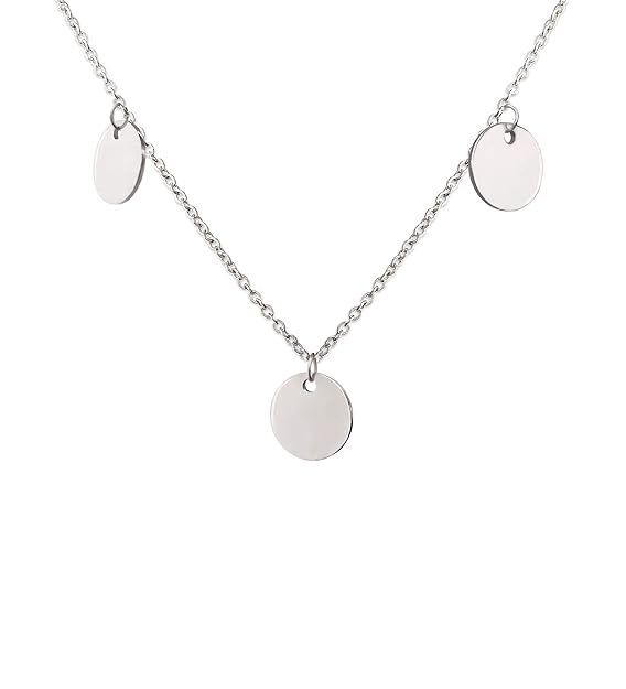 LUAMAYA Damen Halskette | Edelstahlketten mit verschiedenen Motiven in Gold, Silber und Roségold | Globus, Coins, Plättchen, 