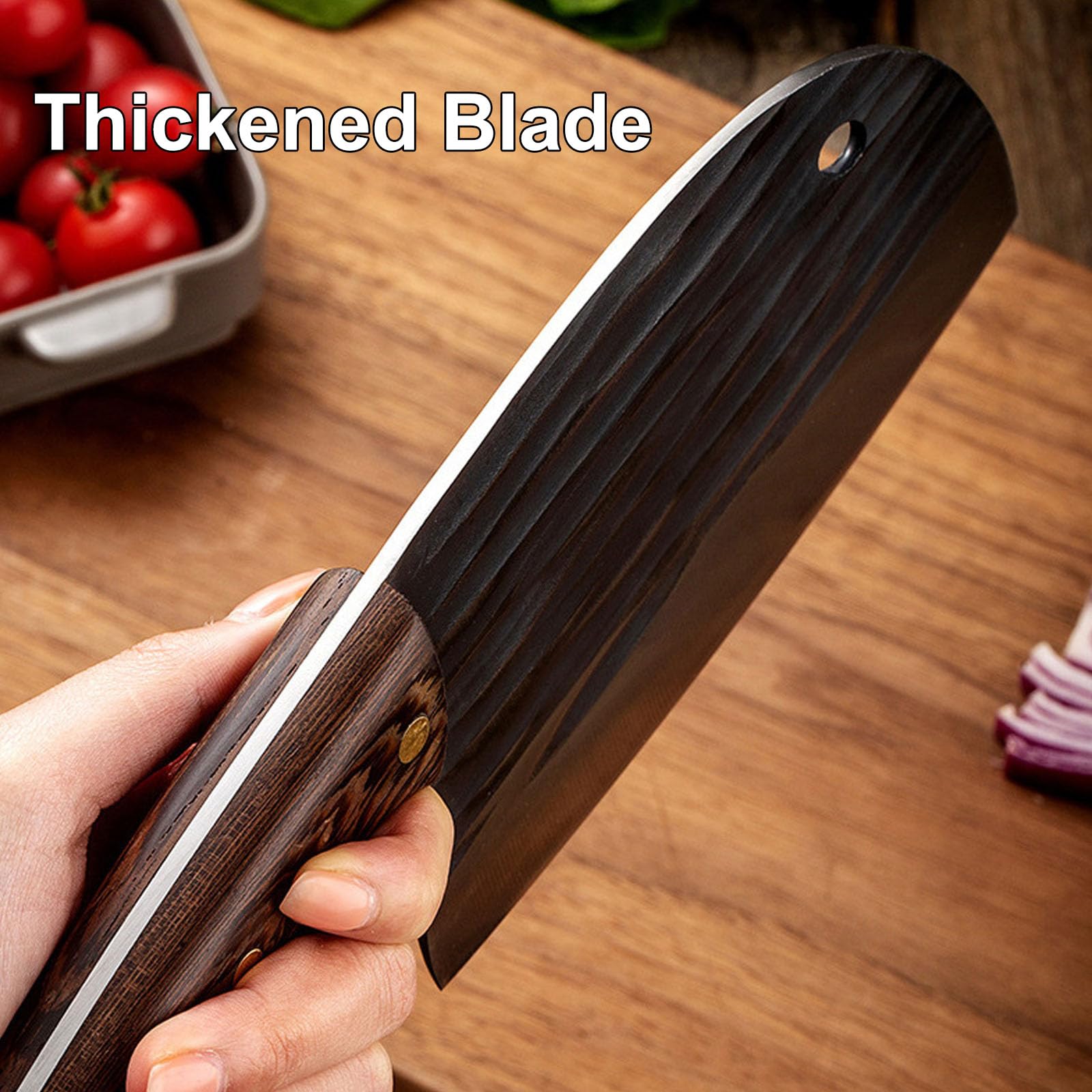 TIANYUE-FONG Meat Cleaver, Professional Chef Knife 6-inch High Carbon Stainless Steel Heavy Duty Butcher Knife for Chopping Meat, Bones & Vegetables, Ergonomic Handle for Chefs & Home Cooking