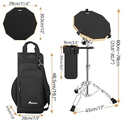 AKOZLIN Drum Pad Stand Set with 12'' Double Sided