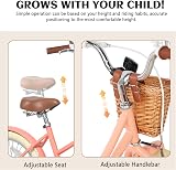 Glerc 20 Inch Kids Bike Peach with Basket Bell Stabilizers for Girls 7-13 view 4