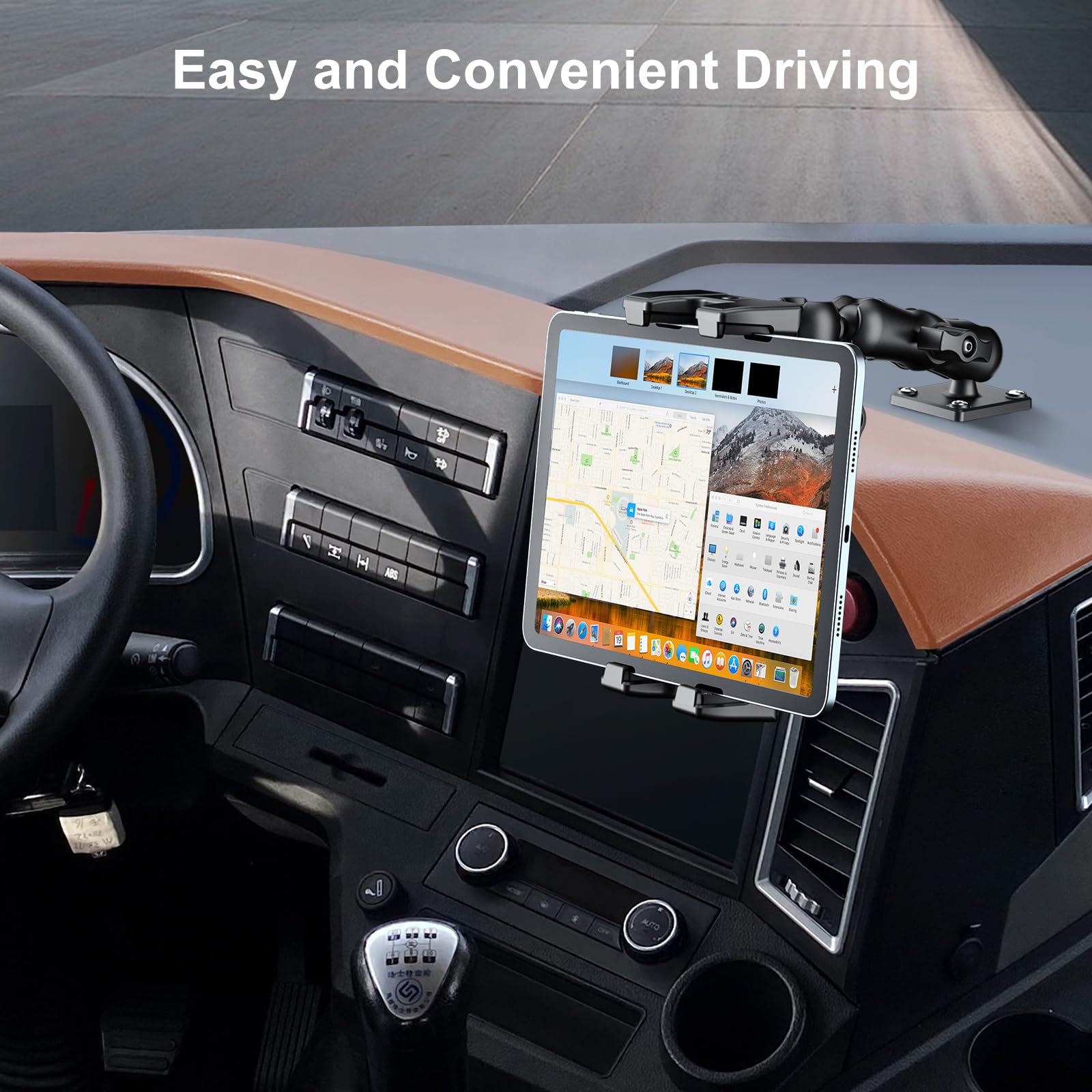 OHLPRO Tablet Mount for Truck - Heavy Duty Drill Base - Tablet Holder for Car Dashboard, iPad Holder for All 5