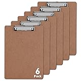 Clipboards, PANDRI 6 Pack Hardboard Office
