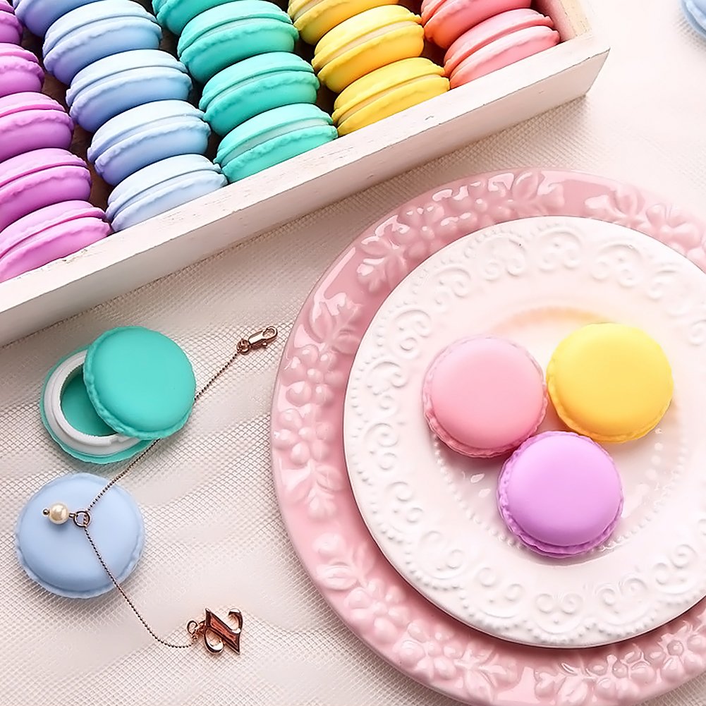 8pcs Macaron Pill Box,Party Favor Macaroon Jewelry Boxes Portable Travel Decorative Storage Boxes Pill Case Container Ring Necklace Earring Jewelry Carrying Case