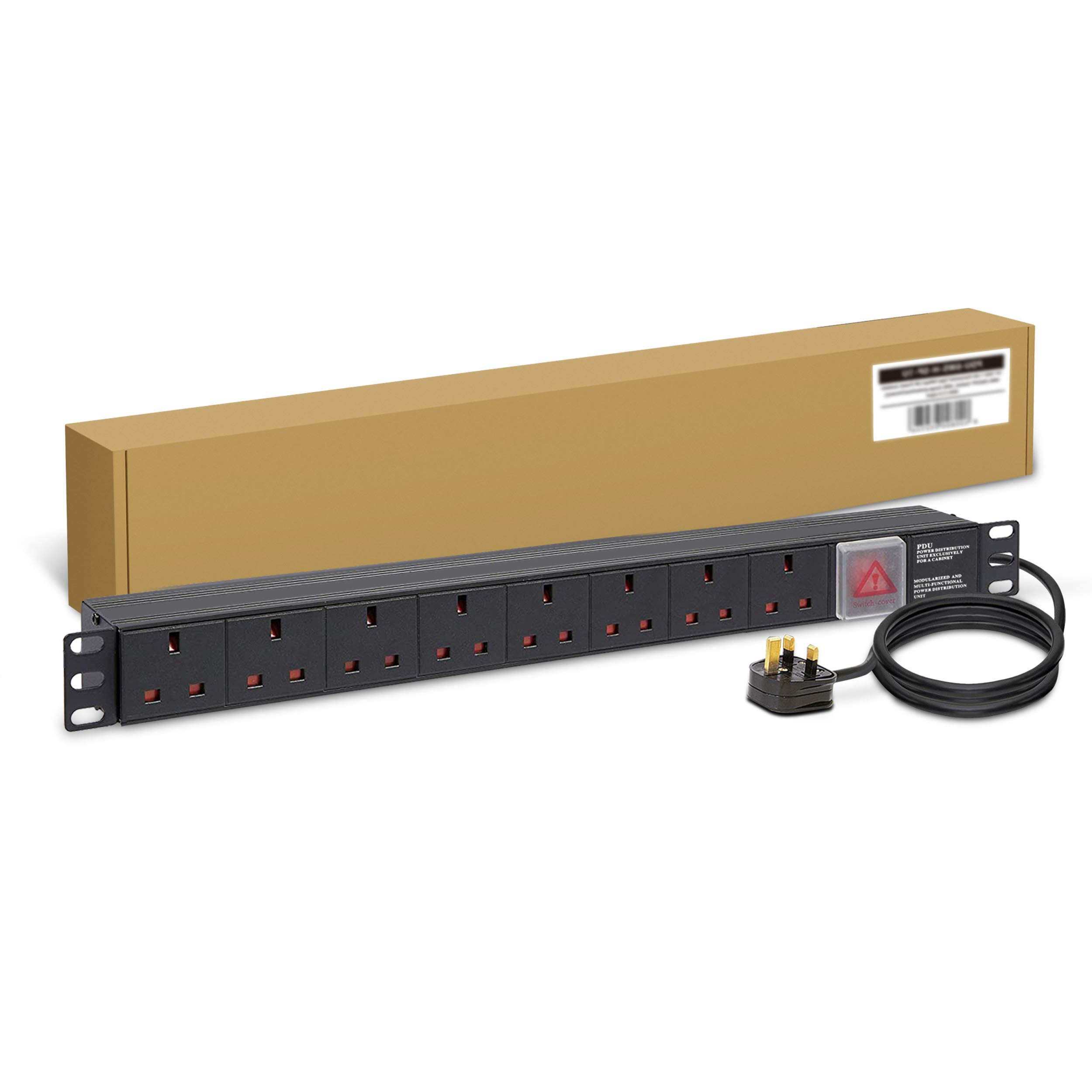 LMS Data 8 Way 13a Switched PDU For Server Cabinets And Data Centers Multi Plug Power Strip. Plug Rackmount and Surge Protector, 2M Cable. Vertical Placement in Data or Server Enclosures