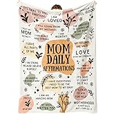 BaubleDazz New Mom Gifts Blanket, Mama Daily Affirmations, Postpartum Pregnancy Gift for First Time Moms, Mommy to Be, Mama, New Mom Essentials, First Mothers Day Birthday Gifts for Moms(80" x 60")
