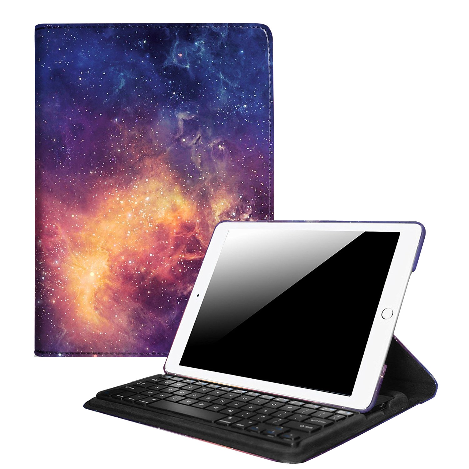 For New iPad 5th Gen 9.7" 2017 Case Cover Builtin Wireless Bluetooth