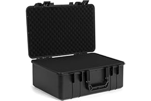 TORIBIO 17 inch HardShell Carrying Case,Water-resistant & Storage Box with Customizable Foam,Portable Protective Tool Box for Microphone,Recorder,Electronics,Tools,Cameras,Equipment and More