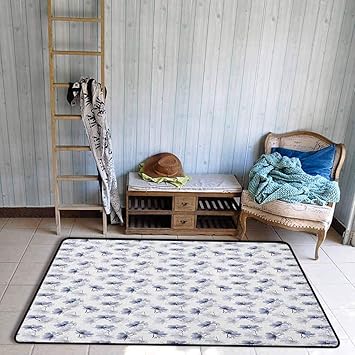 Alfombra Antideslizante, diseño de Flores Retro de Amapola, para