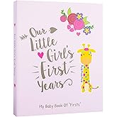 Ronica Memory Book for Baby Girl - Photo Album, Easy to Use Keepsake Scrapbook - Modern Keepsake for New Parents to Record Ph