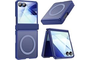 for Samsung Galaxy Z-Flip-7 Translucent Case: Fit for MagSafe, Hinge Protection, 9H Glass Screen Protector, TPU Shockproof Pr